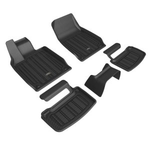 Audi E-Tron GT Floor Mat Set - Front + Rear - 3D MAXpider - Elitect - Black - `20-`24